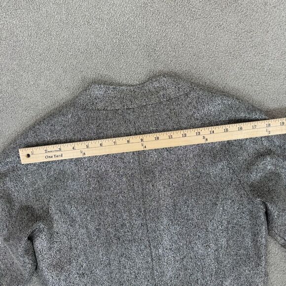 Jon by Teri Jon Open Mock Neck Metallic Belted Topper Jacket Silver Black Size 8 - Picture 14 of 16